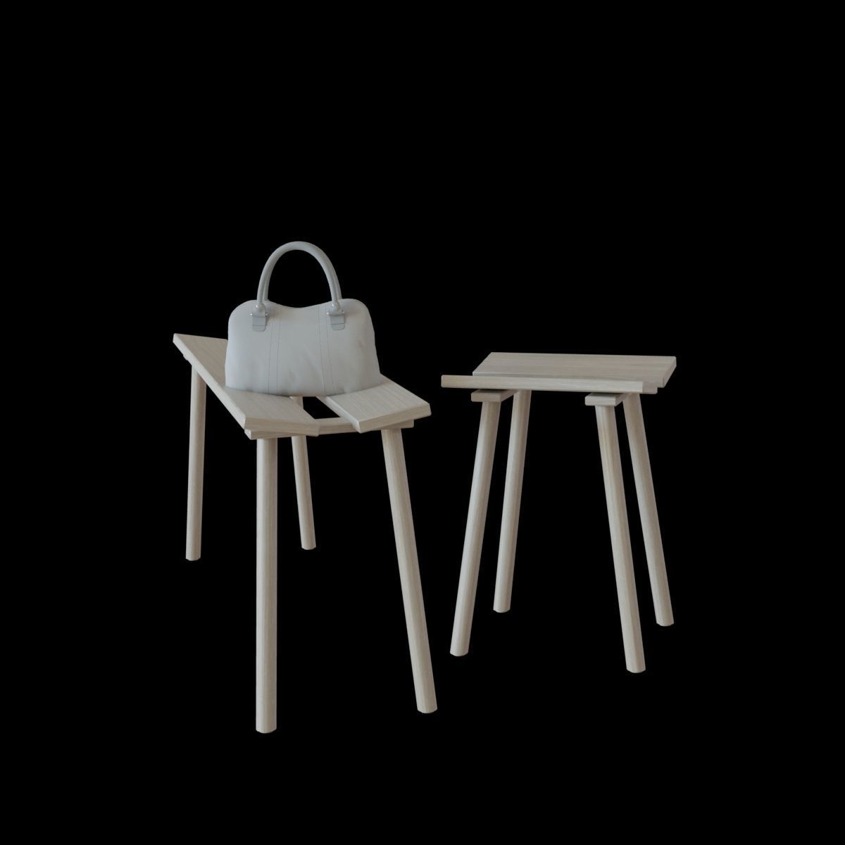 ypperlig bench and stool 3D model_10