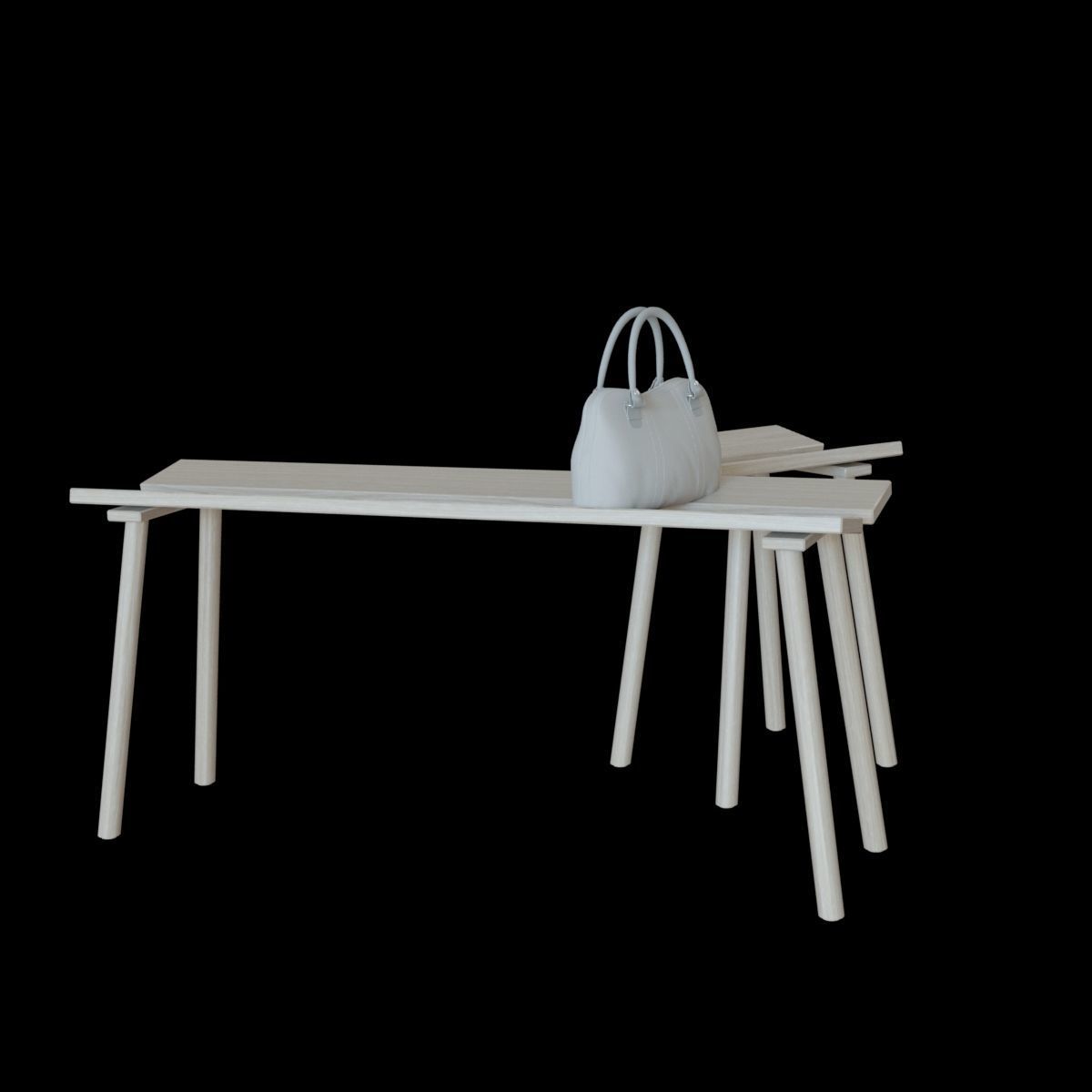 ypperlig bench and stool 3D model_7