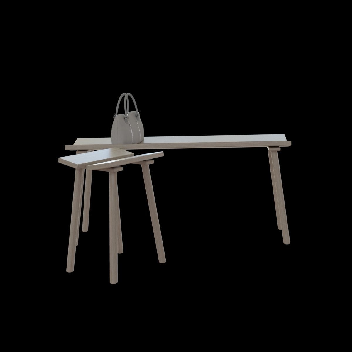 ypperlig bench and stool 3D model_18