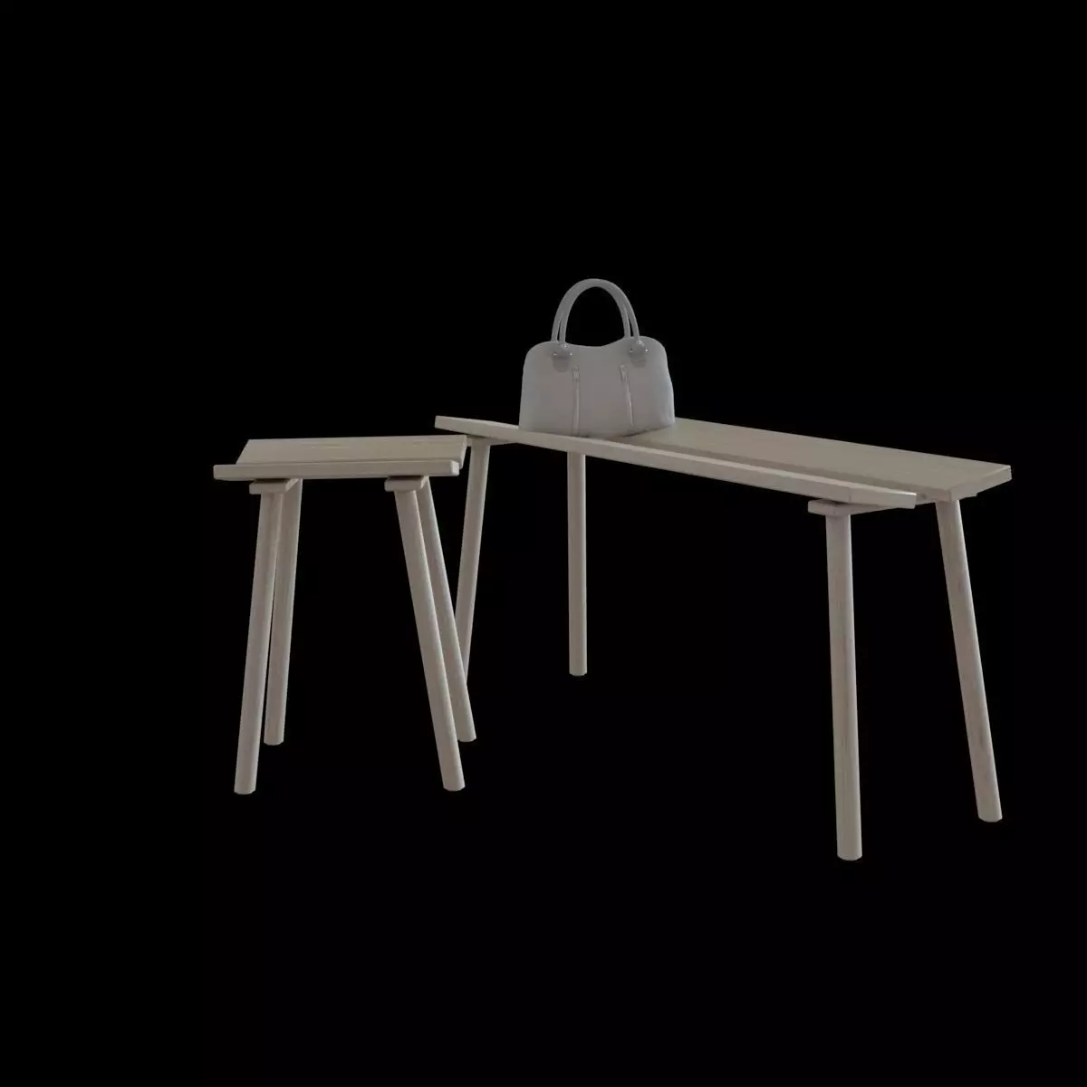 ypperlig bench and stool 3D model_0