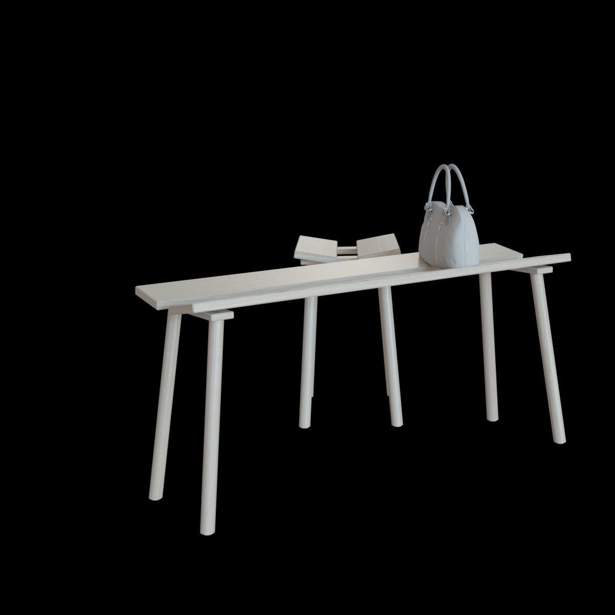 ypperlig bench and stool 3D model_9