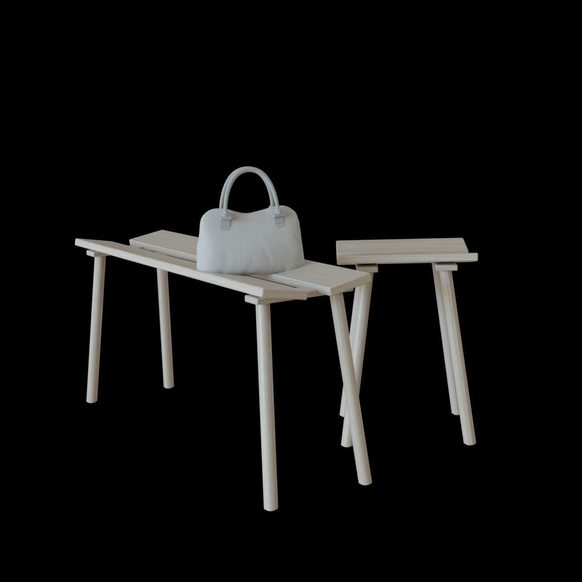 ypperlig bench and stool 3D model_12