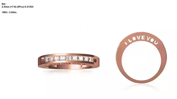 Rose Gold Propose Ring With Diamonds