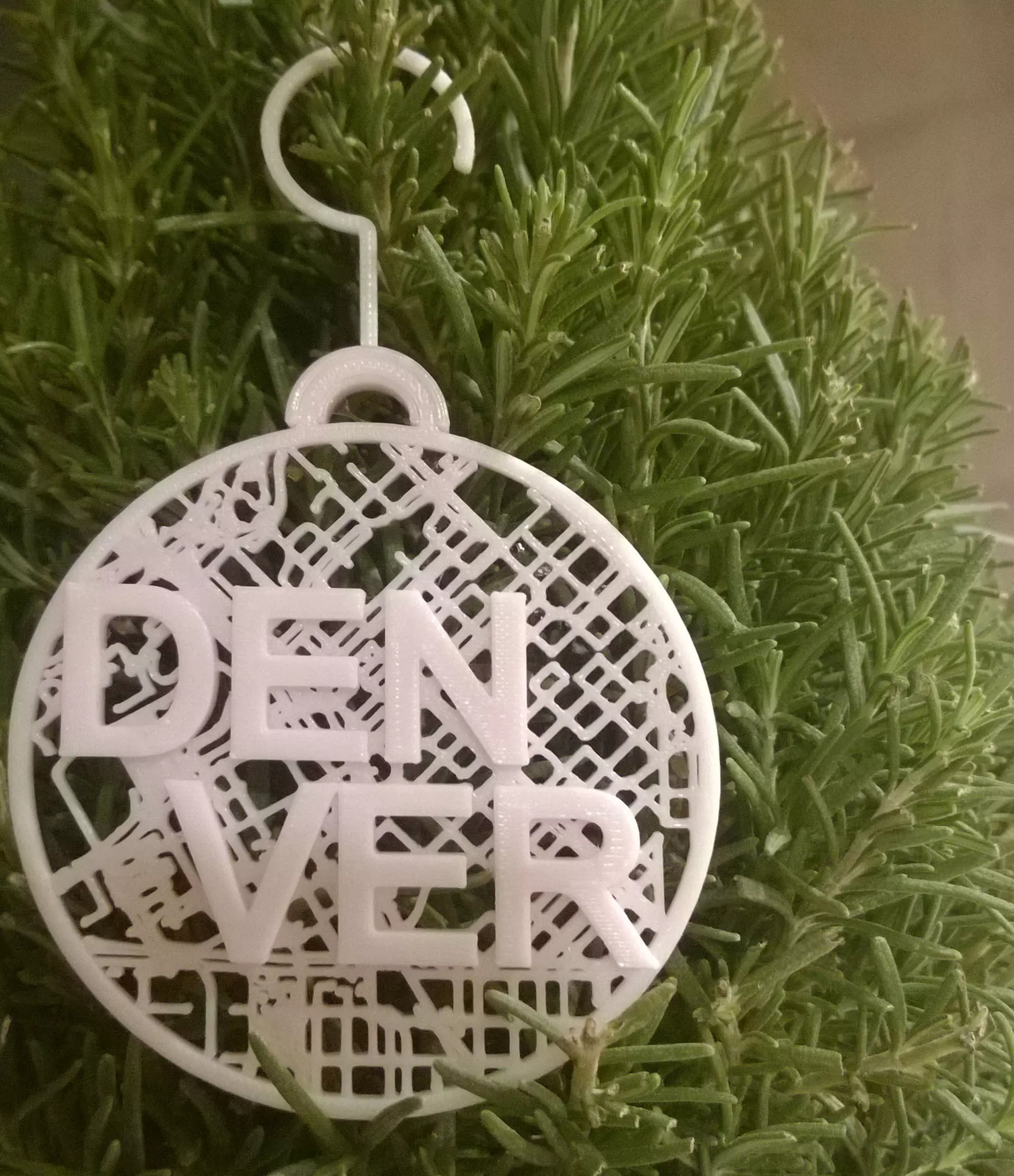 027b - Ornament - Denver Map - 3D print model