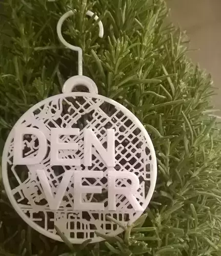 027b - Ornament - Denver Map -  3D print model