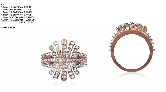 Rose Gold Ring With Diamonds 16