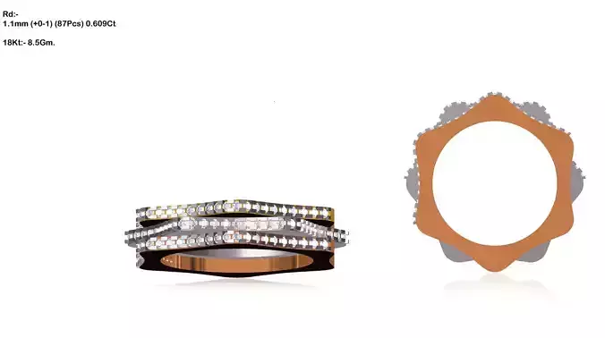 Hexagon Shaped Ring With Diamonds