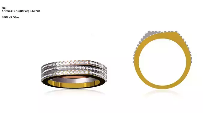 Multi Metal Ring With Diamonds 10