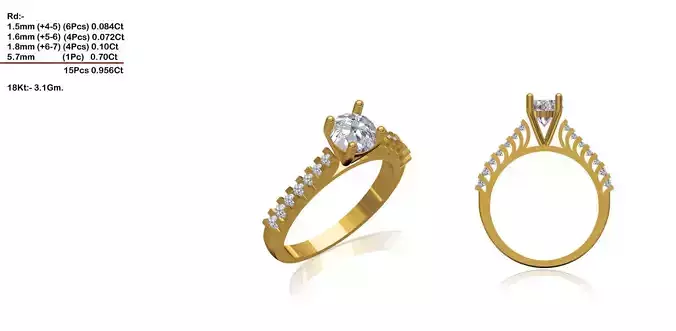 Gold Engagement Ring With Diamonds 235