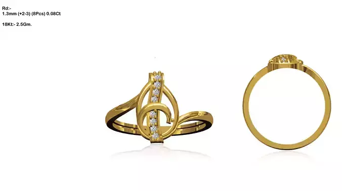 Oval Shaped Gold Ring With Diamonds 14