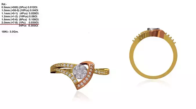 Swirl Gold Ring With Diamonds 75