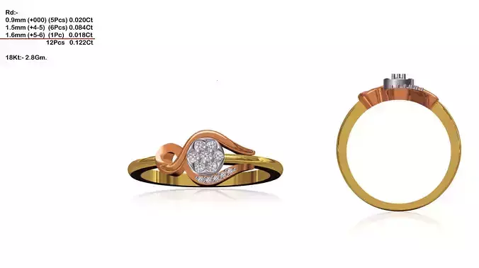 Multi Metal Engagement Ring With Diamonds 21