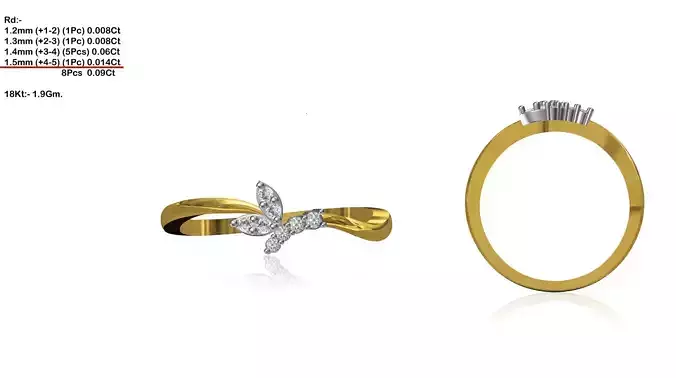 Swirl Gold Ring With Diamonds 76