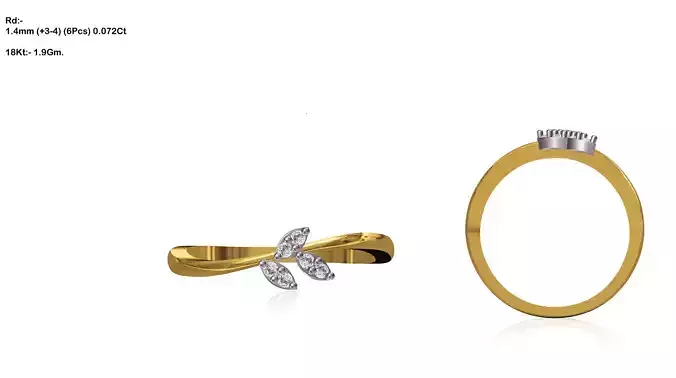 Swirl Gold Ring With Diamonds 78