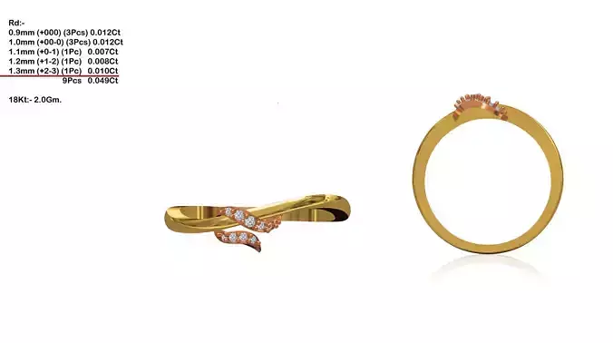 Swirl Gold Ring With Diamonds 79