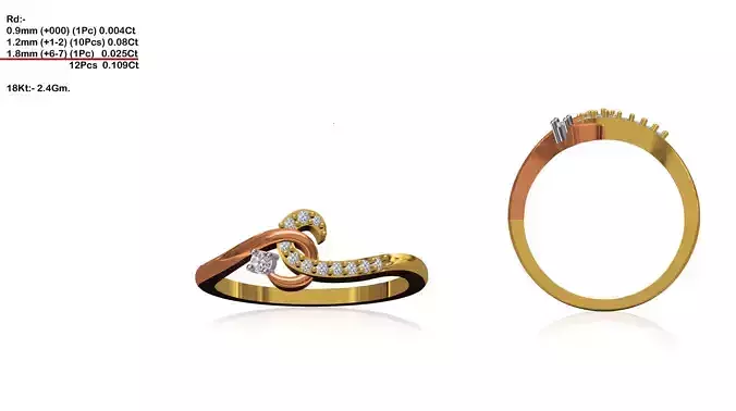 Swirl Gold Ring With Diamonds 80