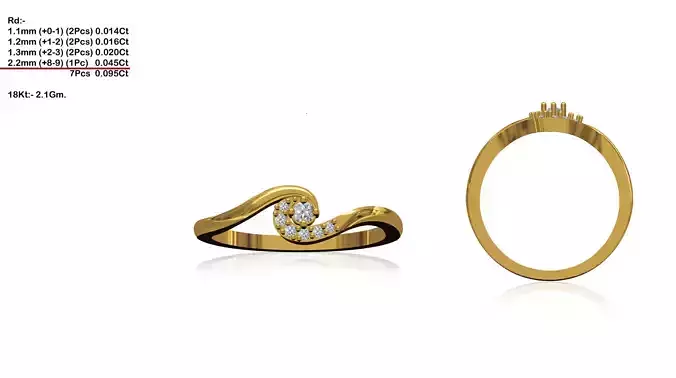 Swirl Loop Gold Ring With Diamonds 16