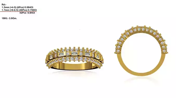 Gold Engagement Ring With Diamonds 236