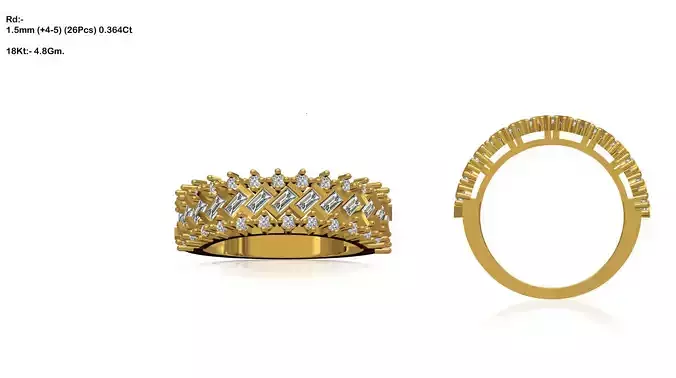 Gold Engagement Ring With Diamonds 238