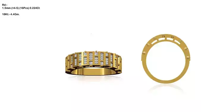 Gold Engagement Ring With Diamonds 242