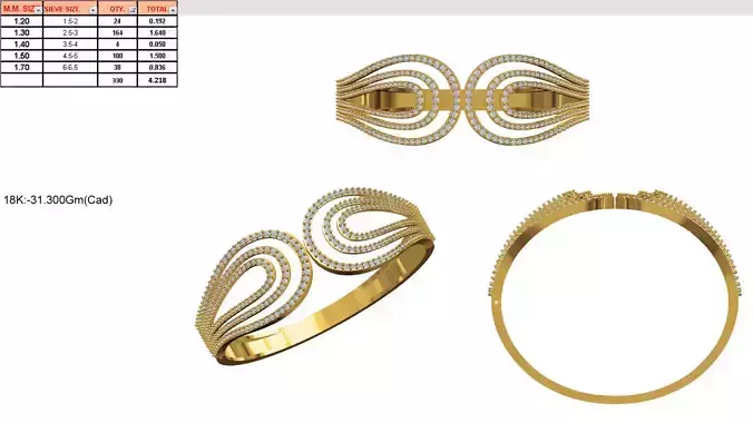 Gold Loop Ring With Diamonds 19
