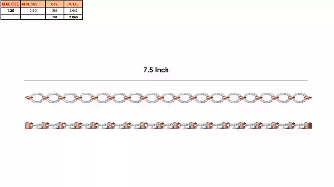 Multimetal Bracelet With Diamonds