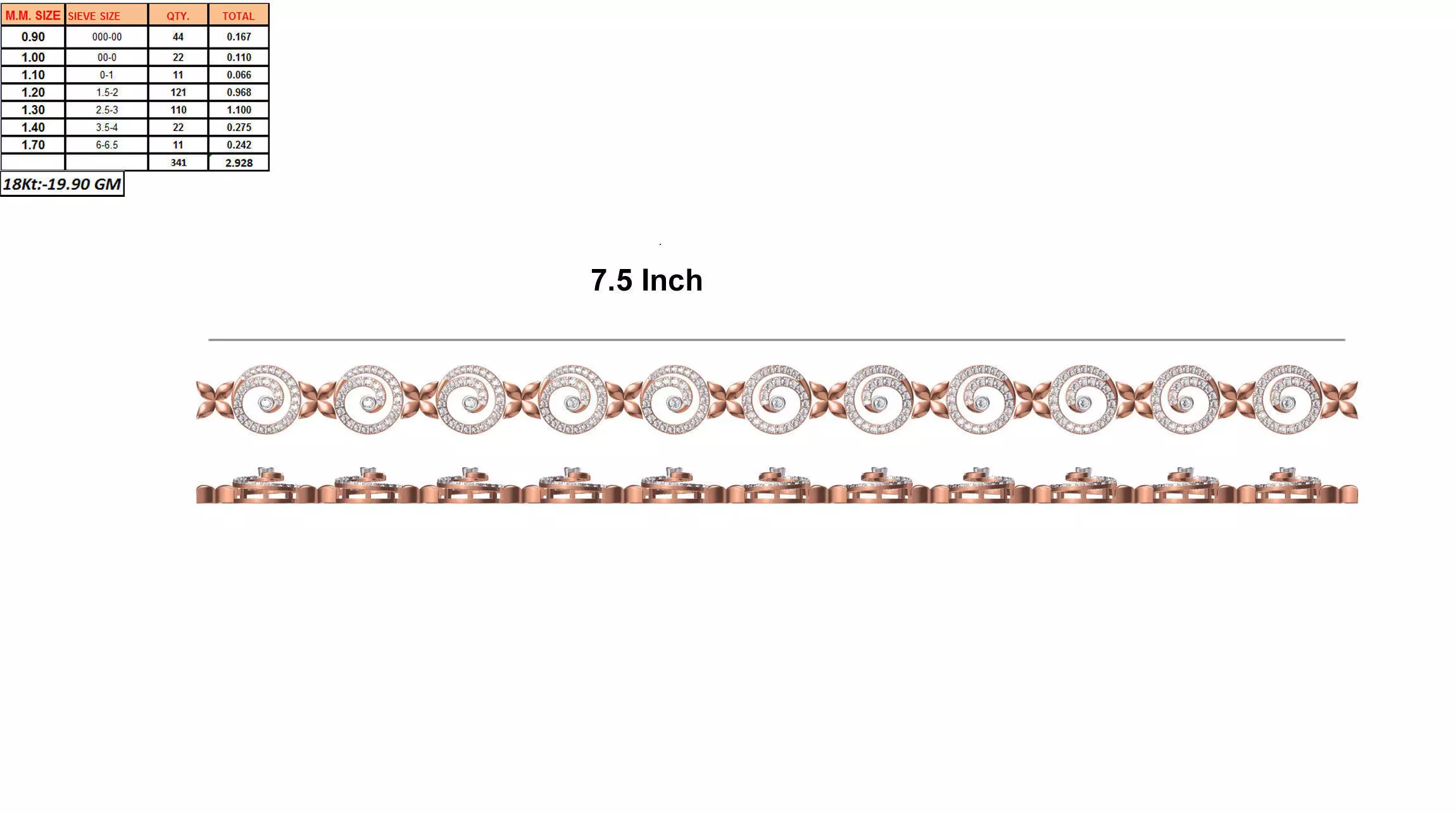 Bracelet With Diamonds 3D print model_0