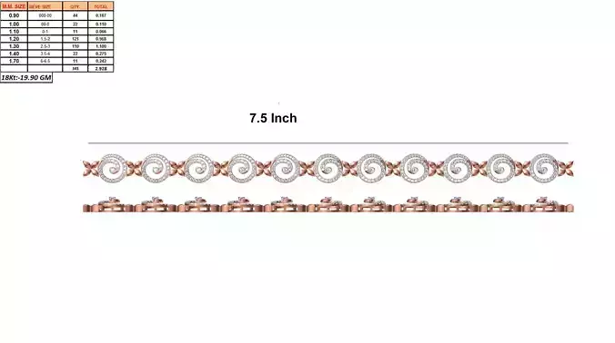Bracelet With Diamonds 3D print model
