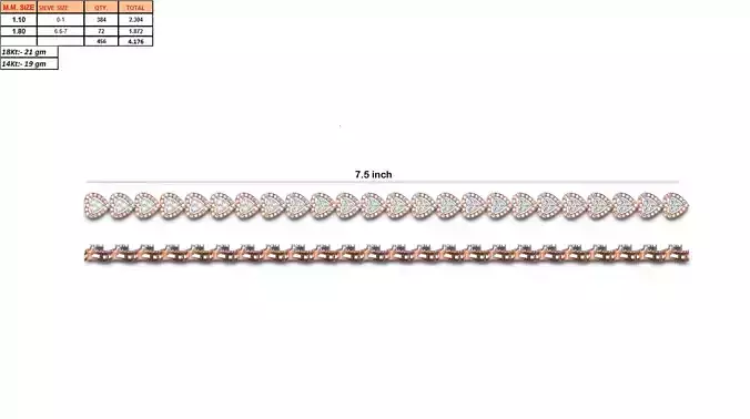 Heart Shaped Bracelet With Diamonds