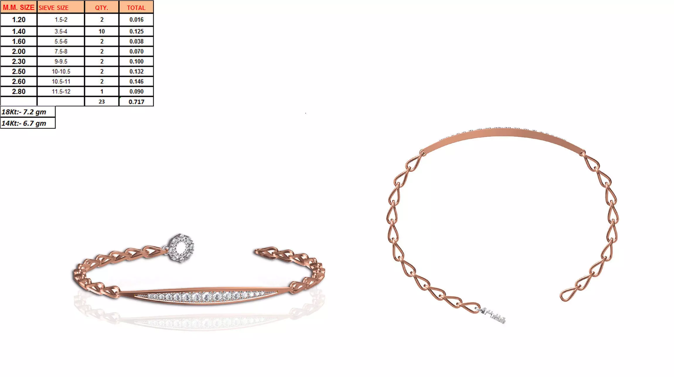 Rose Gold Ring With Diamonds 17 3D print model