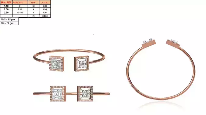 Square Shaped Thin Rose Gold Ring