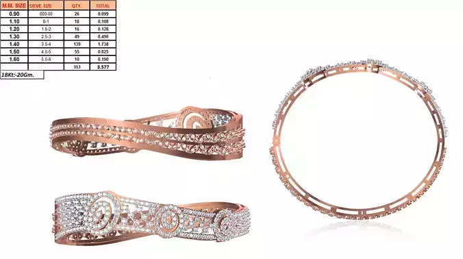 Swirl Rose Gold Ring With Diamonds 27 3D print model