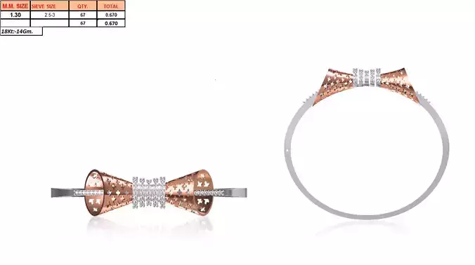 Multi Metal Ring With Diamonds 15