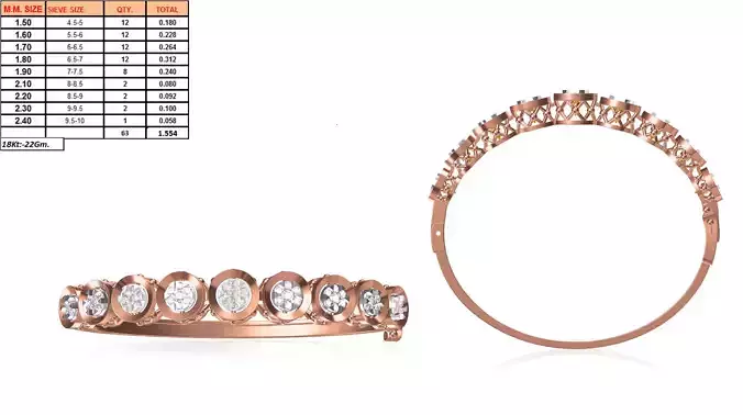 Round Shaped Rose Gold Ring With Diamonds 3