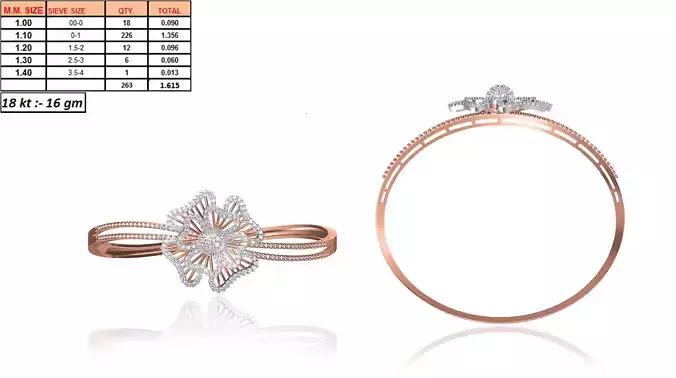 Flower Shaped Rose Gold Swirl Ring 3D print model
