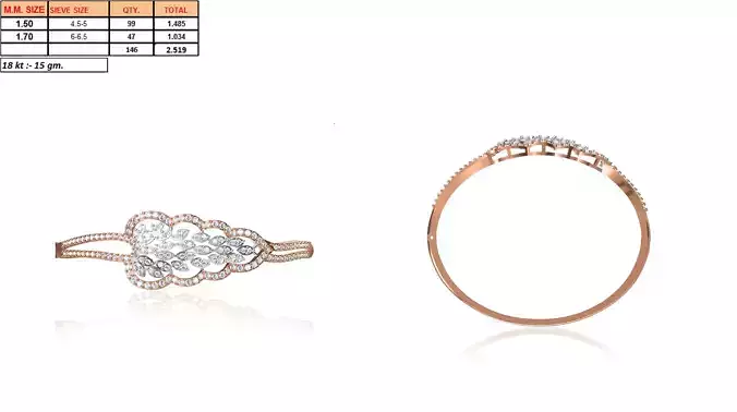 Leaf Shaped Rose Gold Ring With Diamonds 1
