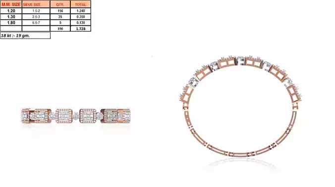 Rectangle Design Rose Gold Ring With Diamonds