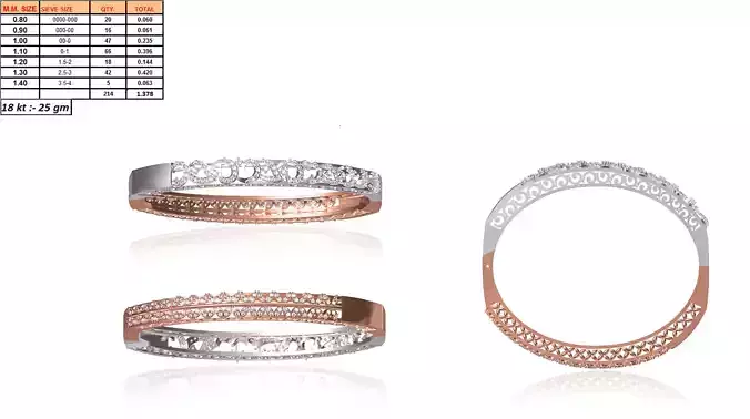 Multi Metal Ring With Diamonds 17