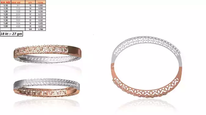 Multi Metal Ring With Diamonds 18