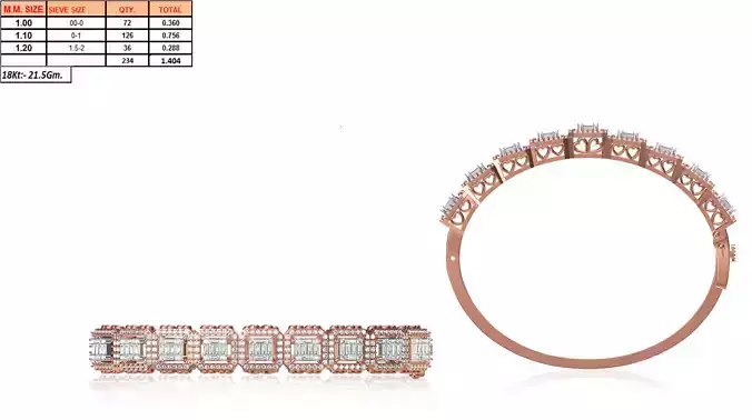 Square Design Rose Gold Ring With Diamonds 1