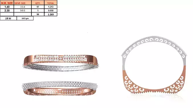 Multi Metal Ring With Diamonds 19