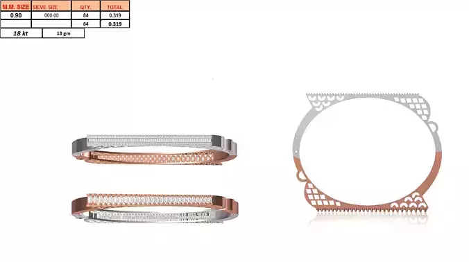 Multi Metal Ring With Diamonds 20