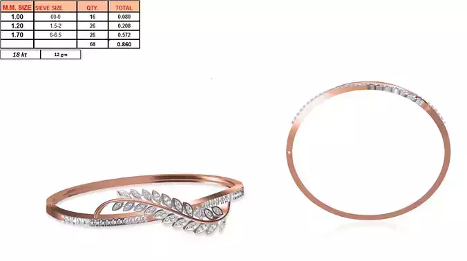 Leaf Shaped Rose Gold Ring With Diamonds 2