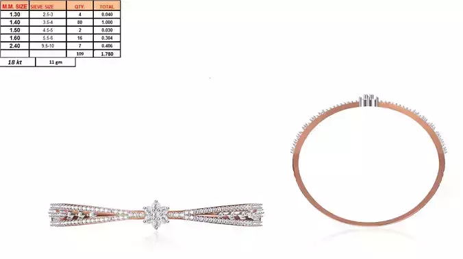 Flower Shaped Rose Gold Ring With Diamonds 35