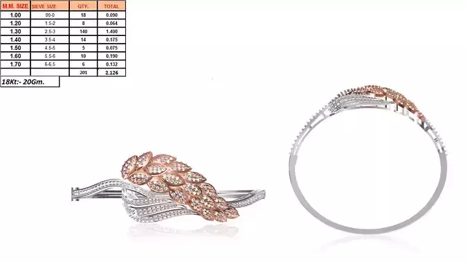 Multi Metal Leaf Design Ring