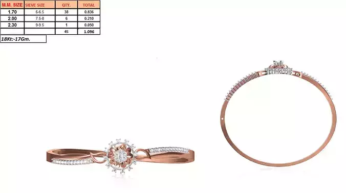 Swirl Rose Gold Ring With Diamonds 34
