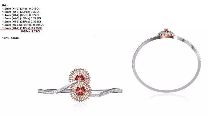 Flower Shaped Multi Metal Ring With Gemstones 1