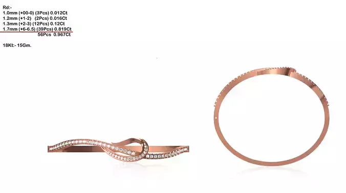 Swirl Loop Rose Gold Ring With Diamonds 5