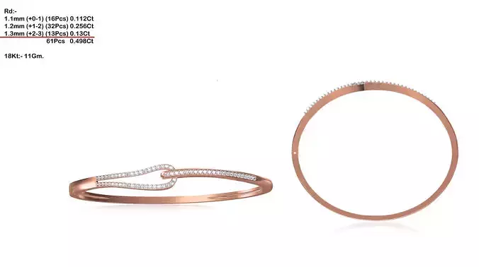 Rose Gold Loop Ring With Diamonds 7