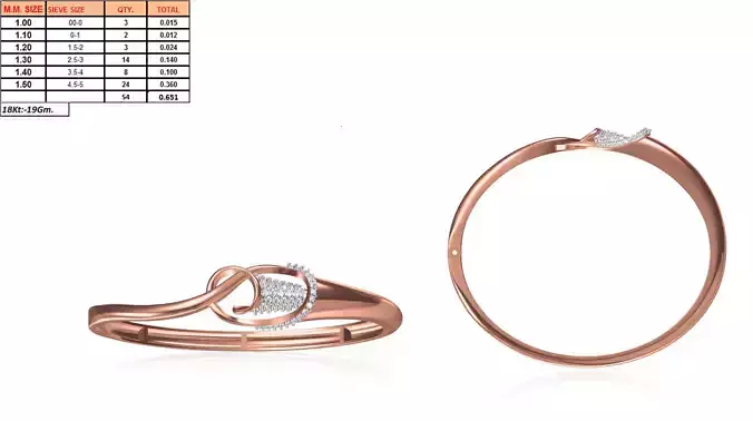 Rose Gold Loop Ring With Diamonds 8